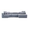 Wohnlandschaft Anna Grau Volours - Blau/Weiß, MODERN, Holz/Kunststoff (360/71/134cm) - Bessagi Home