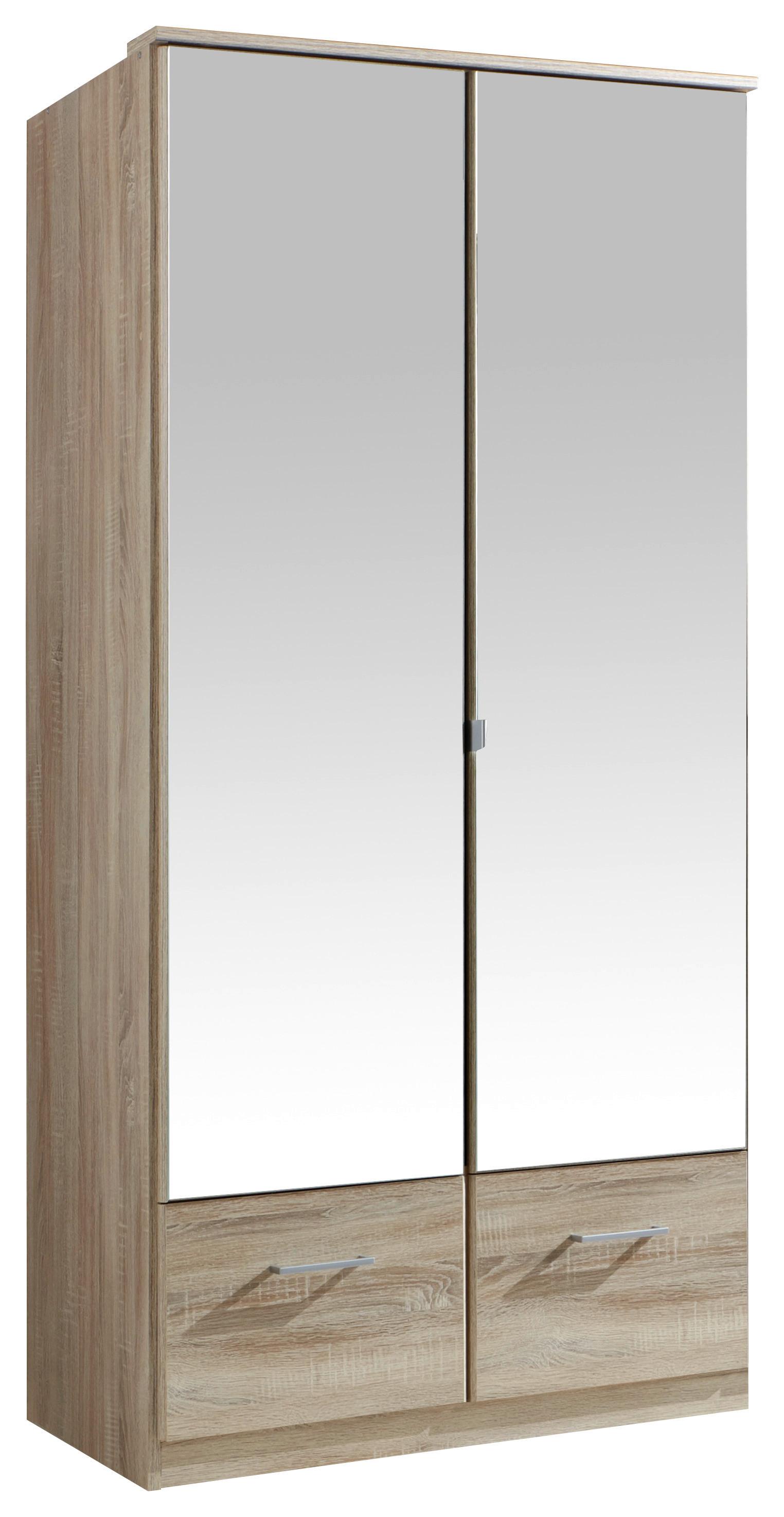 Ormar S Klasičnm Vratima Imago - boje hrasta/boje aluminija, Konvencionalno, staklo/drvni materijal (90/199/58cm) - Modern Living