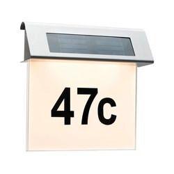 LED-Außenleuchte Solar House Number max. 0,2 Watt - Edelstahlfarben/Weiß, Basics, Metall (23/22/6cm) - Paulmann