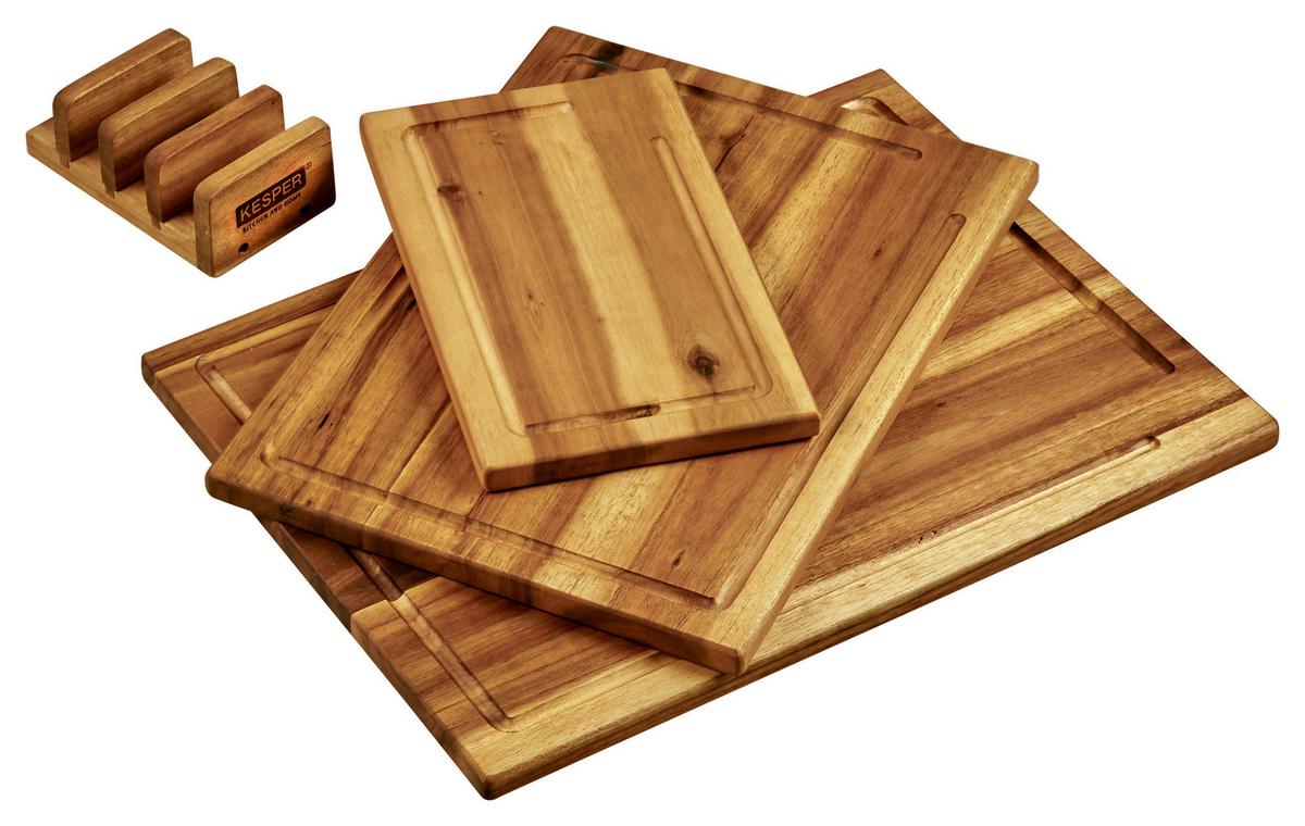 ZESTAW DESEK DO KROJENIA 3 SZT. BRĄZOWY - brązowy, Basics, drewno (40/11,2/31,5cm) - Kesper