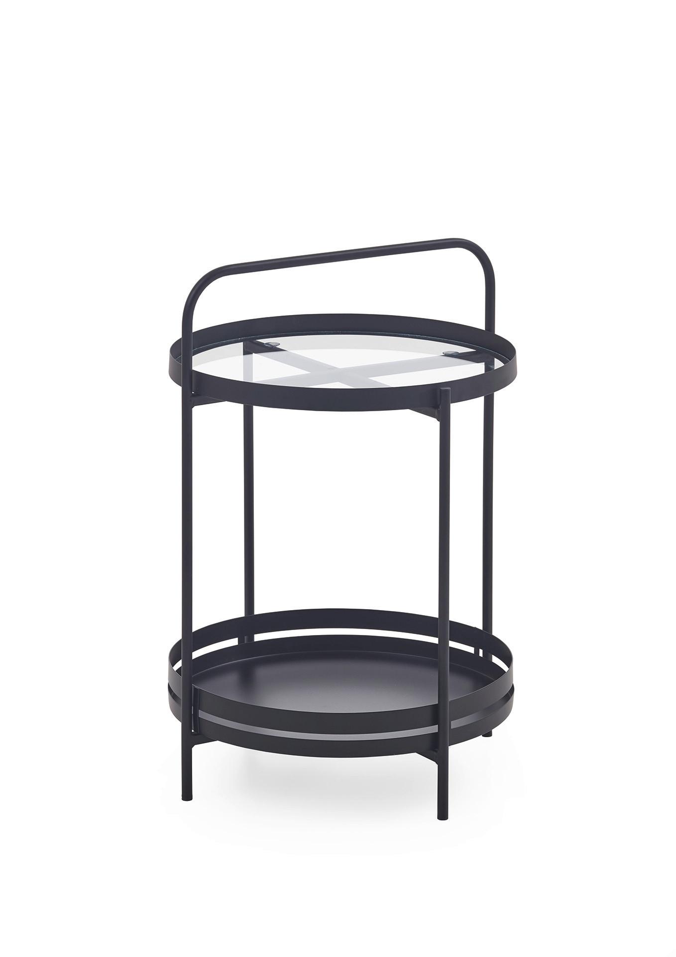 COUCHTISCH KLEINMÖBEL - noir, Design, métal/verre (44/62cm) - MID.YOU