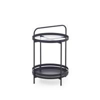 COUCHTISCH KLEINMÖBEL - noir, Design, métal/verre (44/62cm) - MID.YOU