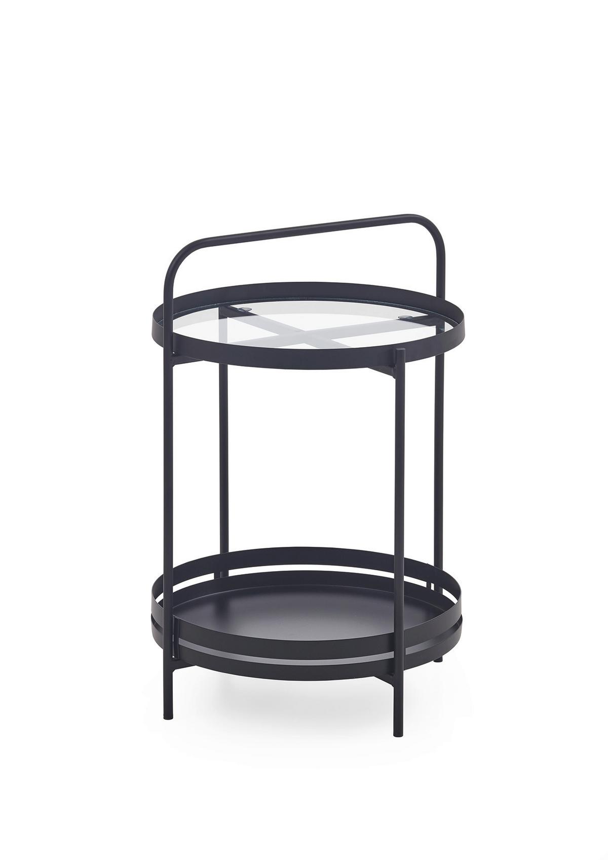 COUCHTISCH KLEINMÖBEL - noir, Design, métal/verre (44/62cm) - MID.YOU