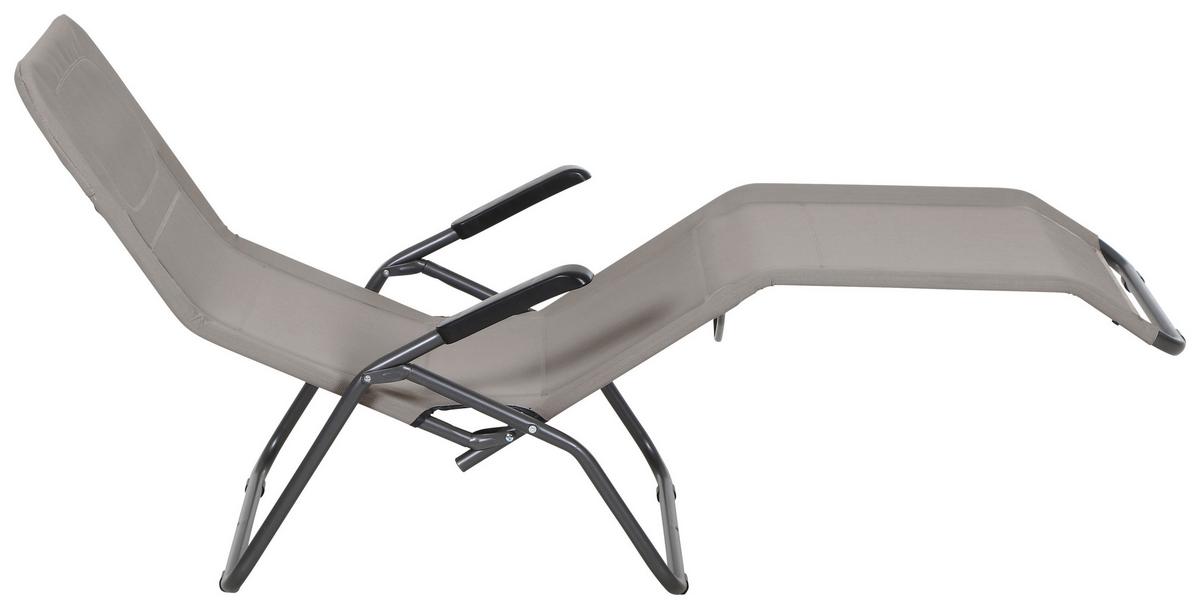 Gartenliege Anco Taupe Stahl - Taupe/Anthrazit, MODERN, Textil/Metall (72,5/103,5/144cm) - Siena Garden