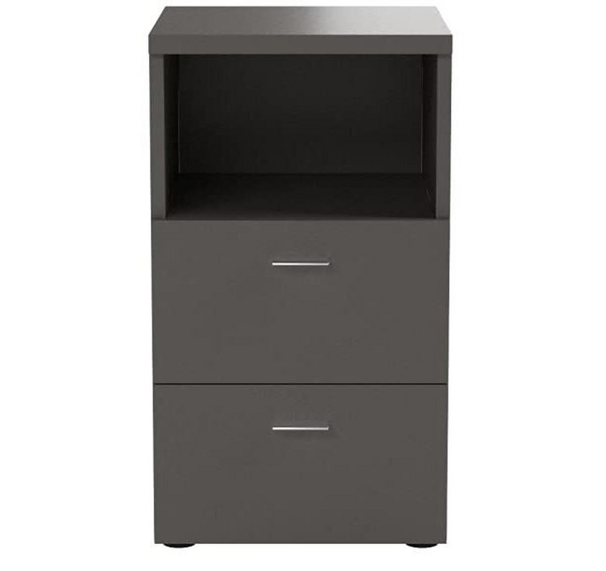 SZAFKA NOCNA COLIMA 1 - czarny/szary, Basics, materiał drewnopochodny/tworzywo sztuczne (35/62/40cm) - Carryhome