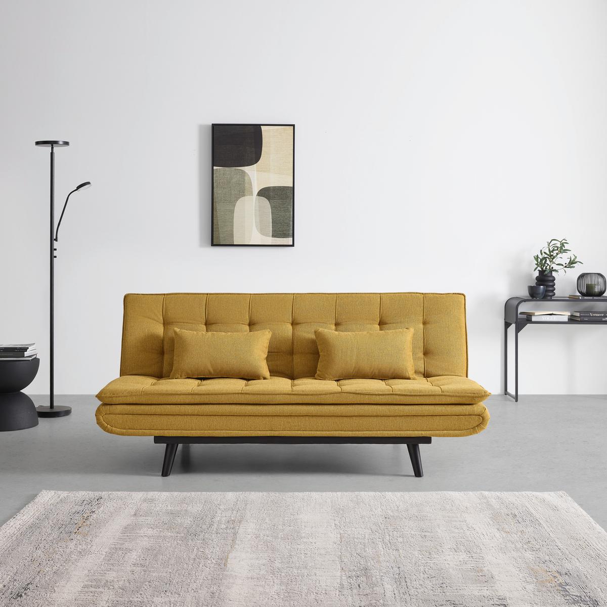 Schlafsofa Sun Gelb - Gelb/Schwarz, MODERN, Holz/Textil (190/83/93cm) - Mömax