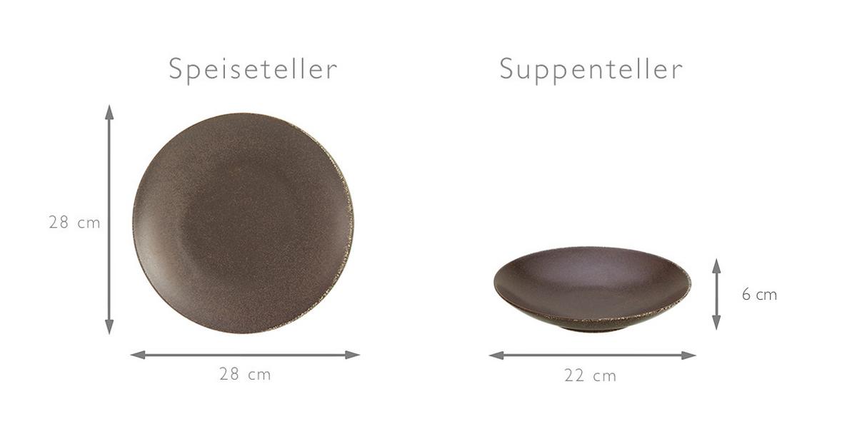 Kombiservice Schwarz/Goldfarben, 20-teilig - Goldfarben/Schwarz, Design, Keramik (33/34/34cm) - Creatable