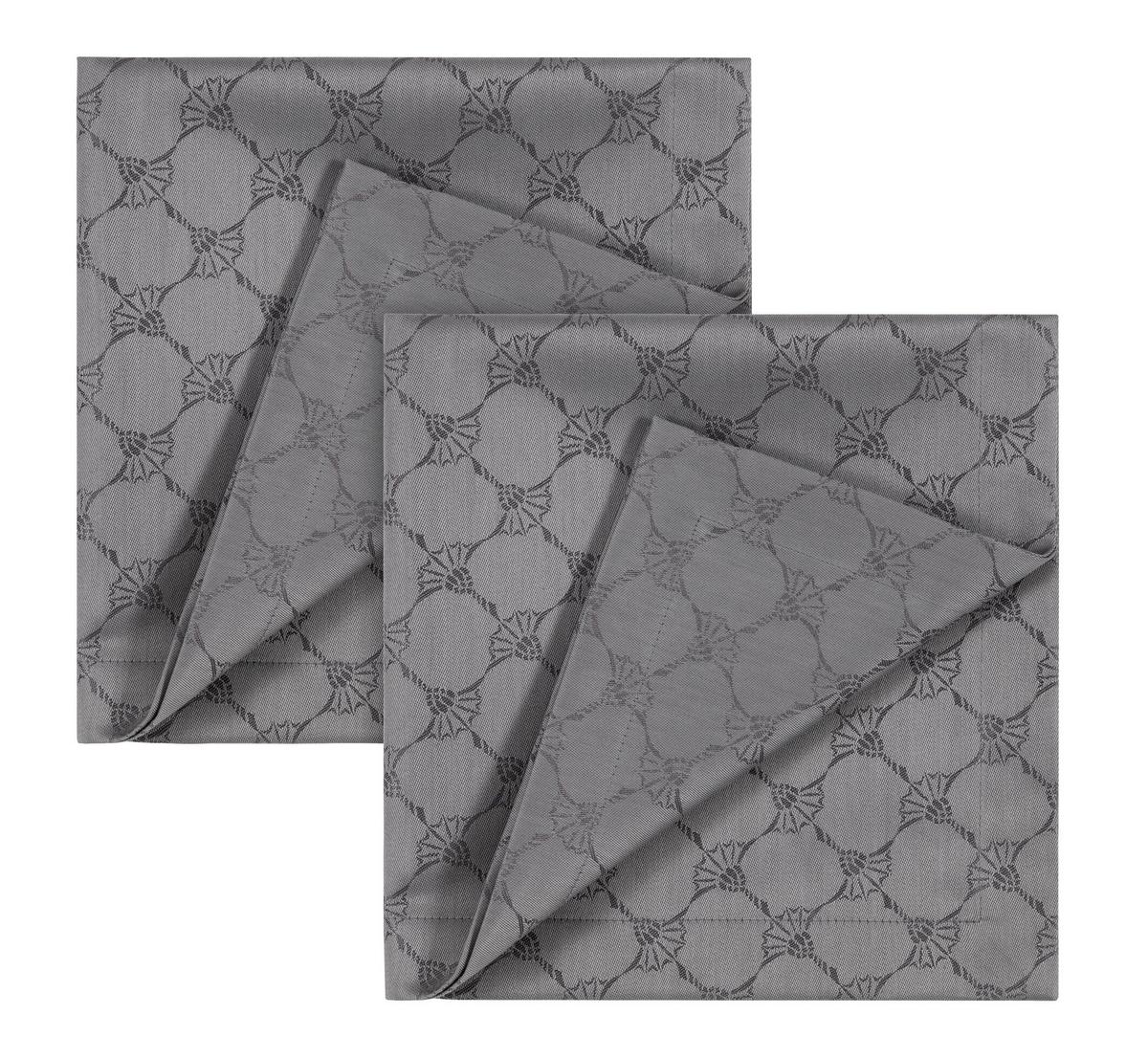 SERWETKA MATERIAŁOWA J! CORNFLOWER ALLOVER 2ER SET - kolor platynowy, Design, tkanina (50/50cm) - Joop!