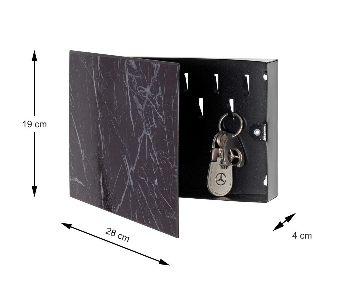 Ormarić Za Ključeve Merry - crna, Trendi, metal (28/19/4cm) - Modern Living