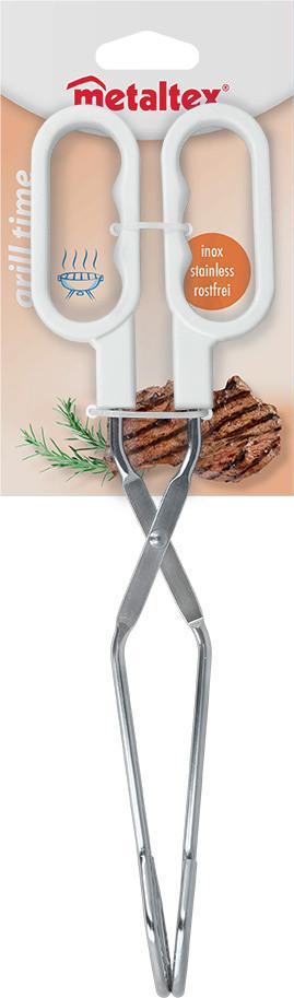 Grillcsipesz Grill Time - fehér, műanyag/fém (9.5/32.8/3.1cm) - Metaltex