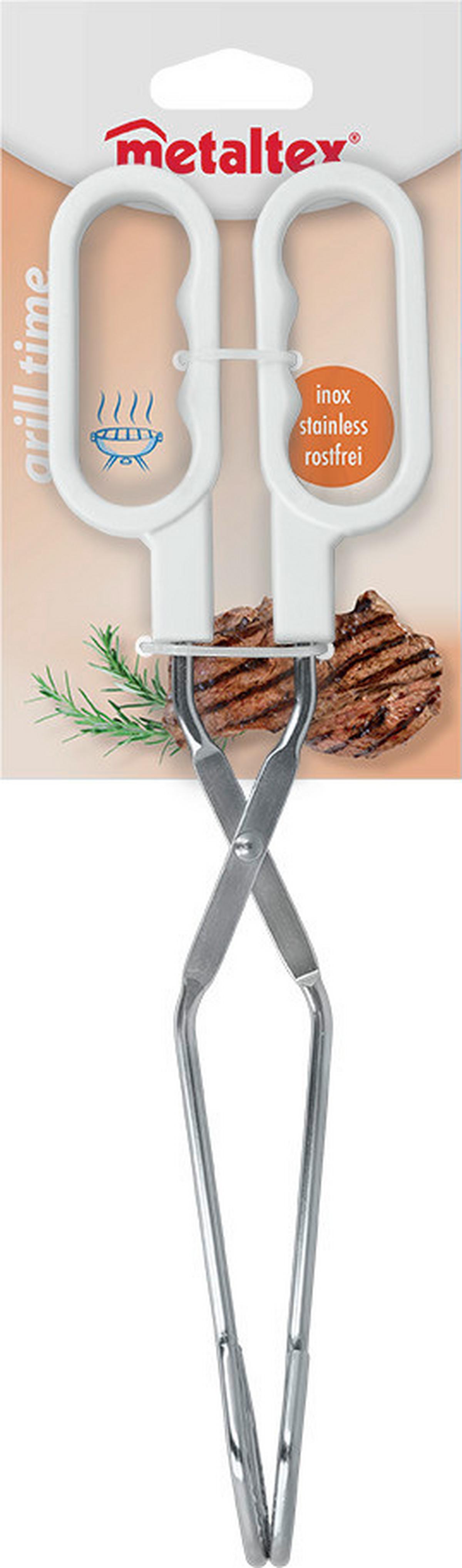 Grillcsipesz Grill Time - fehér, műanyag/fém (9.5/32.8/3.1cm) - Metaltex