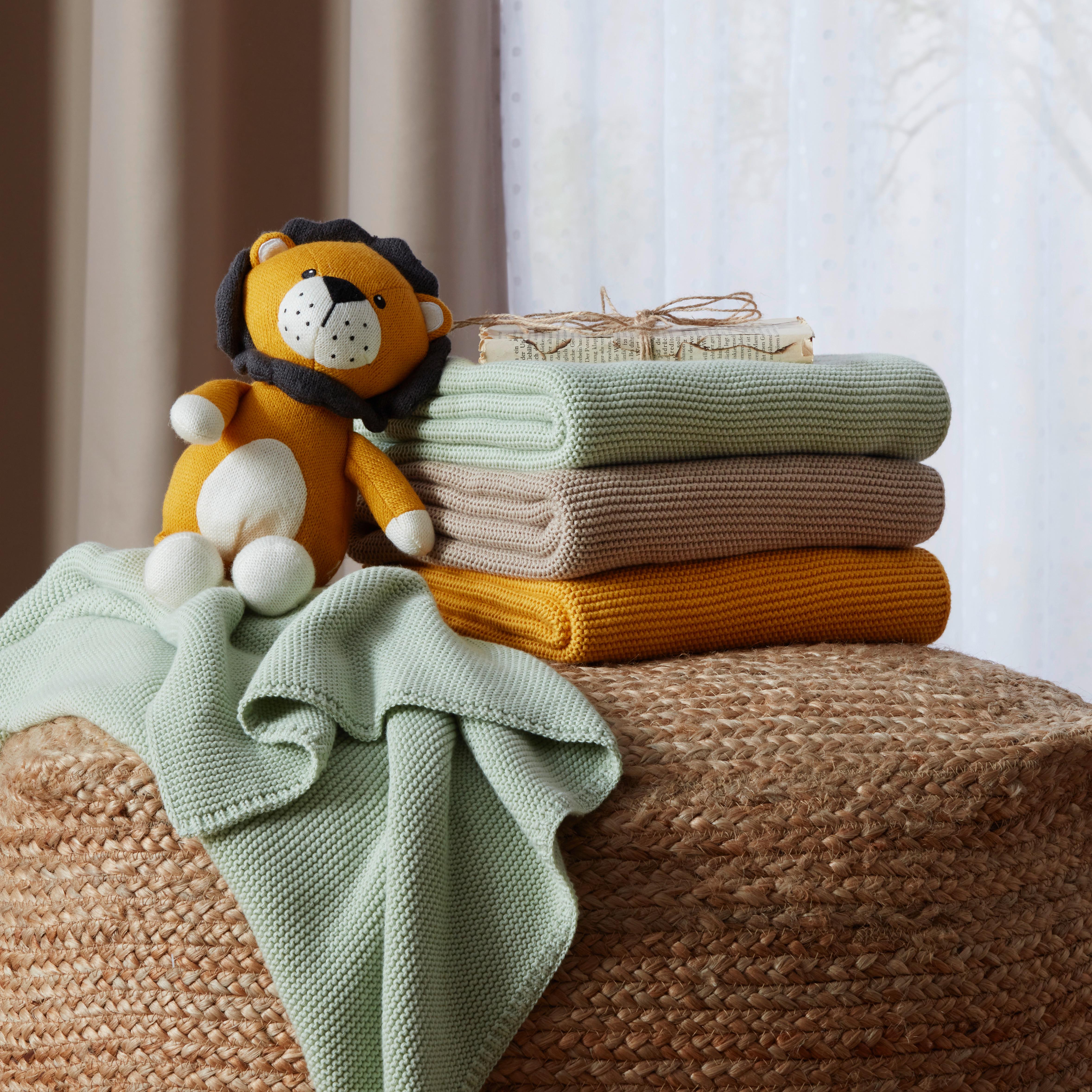 Plüschtier Sally in Gelb/Weiß - Weiss/Gelb, Konventionell, Textil (33cm) - Modern Living