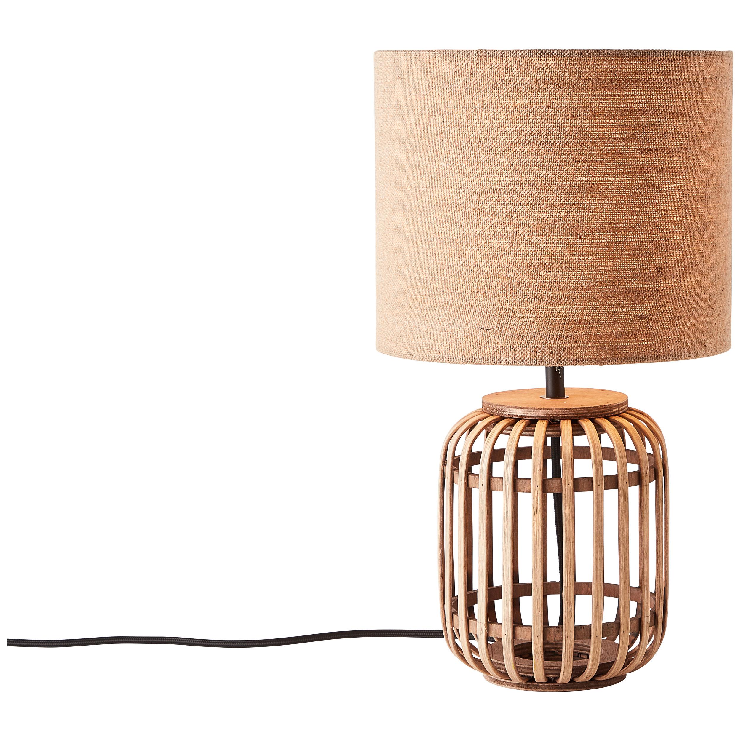 Tischleuchte Woodrow Naturfarben max. 52 Watt - Naturfarben, Natur, Holz/Textil (24/42,5cm) - Brilliant