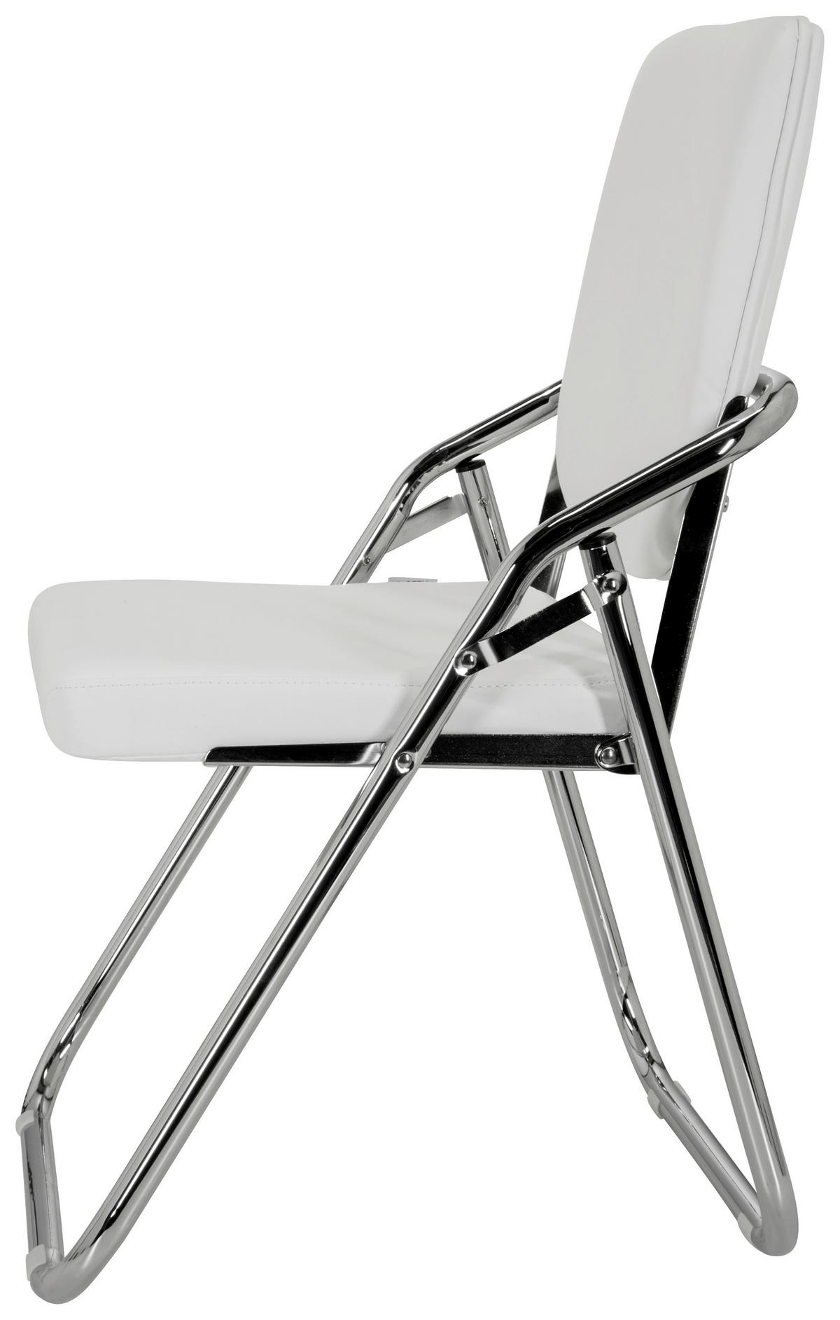 Konferenčni Stol Esto Pu, Bela - barve kroma/bela, Basics, kovina/tekstil (46/90/40cm) - MID.YOU