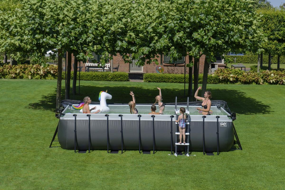 Bazen Exit Black Pool, Črpalka S Peščenim Filtrom, 540x250cm - črna, Konvencionalno, kovina (540/250/122cm) - EXIT Toys