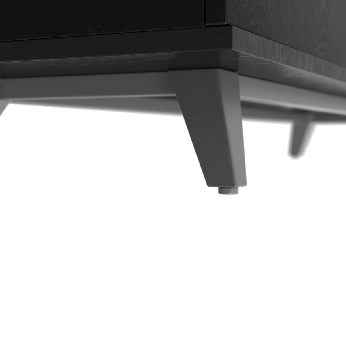 Sideboard Zelia Holz/Glas Schwarz - Schwarz, MODERN, Glas/Holz (180/77/45cm) - Bessagi Home