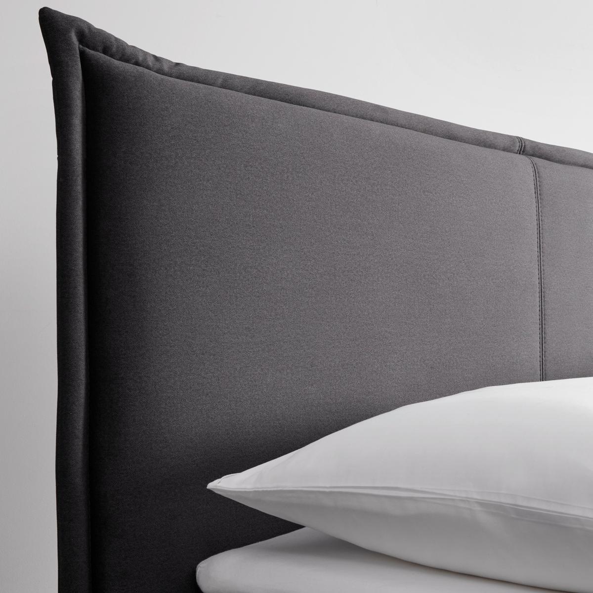 Boxbett Rina ca. 180x200 cm Grau mit Topper - Naturfarben/Grau, MODERN, Holz/Textil (180/200cm) - Bessagi Home
