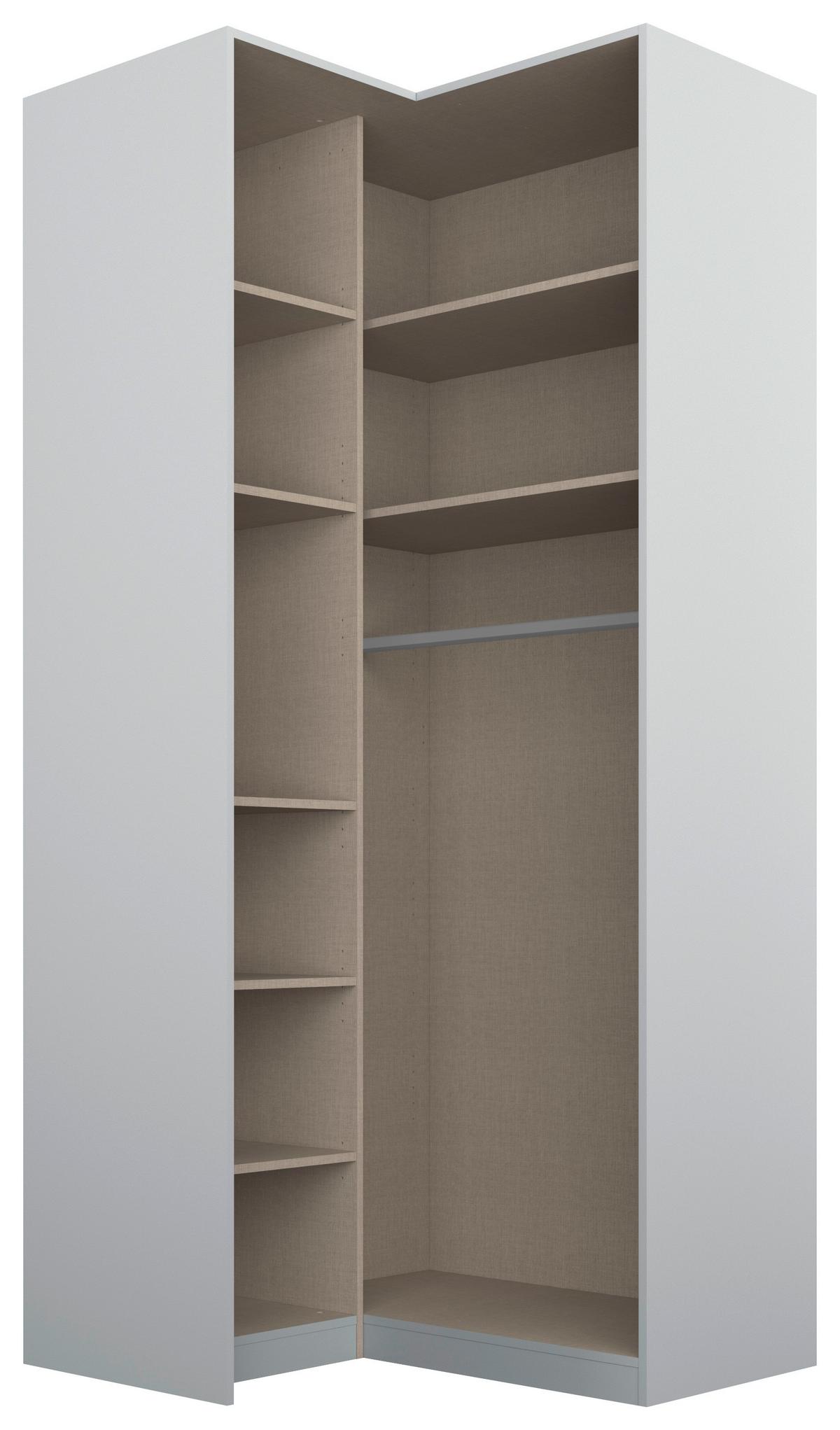 Kutni Ormar Za Odjeću Alabama - boje šampanjca/boje aluminija, Trend, drvni materijal (100/229/102cm) - Modern Living