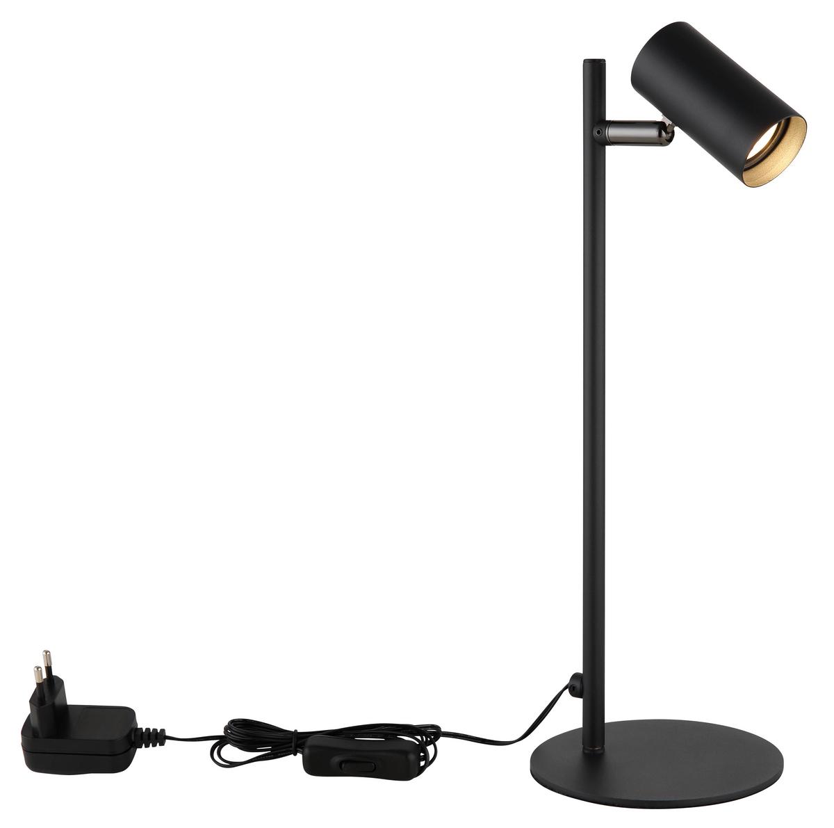 Led Stolna Svjetiljka Este - crni krom/crna, Design, metal/plastika (13/35,5cm) - Globo