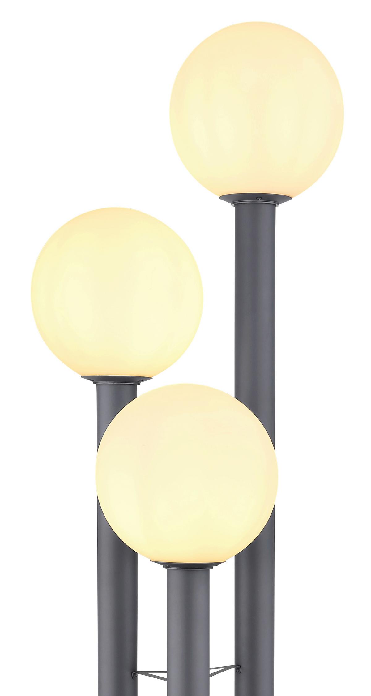 Außenleuchte Laura Opal/Anthrazit max. 15 Watt - Weiss/Anthrazit, Basics, Glas/Metall (45/160cm) - Globo