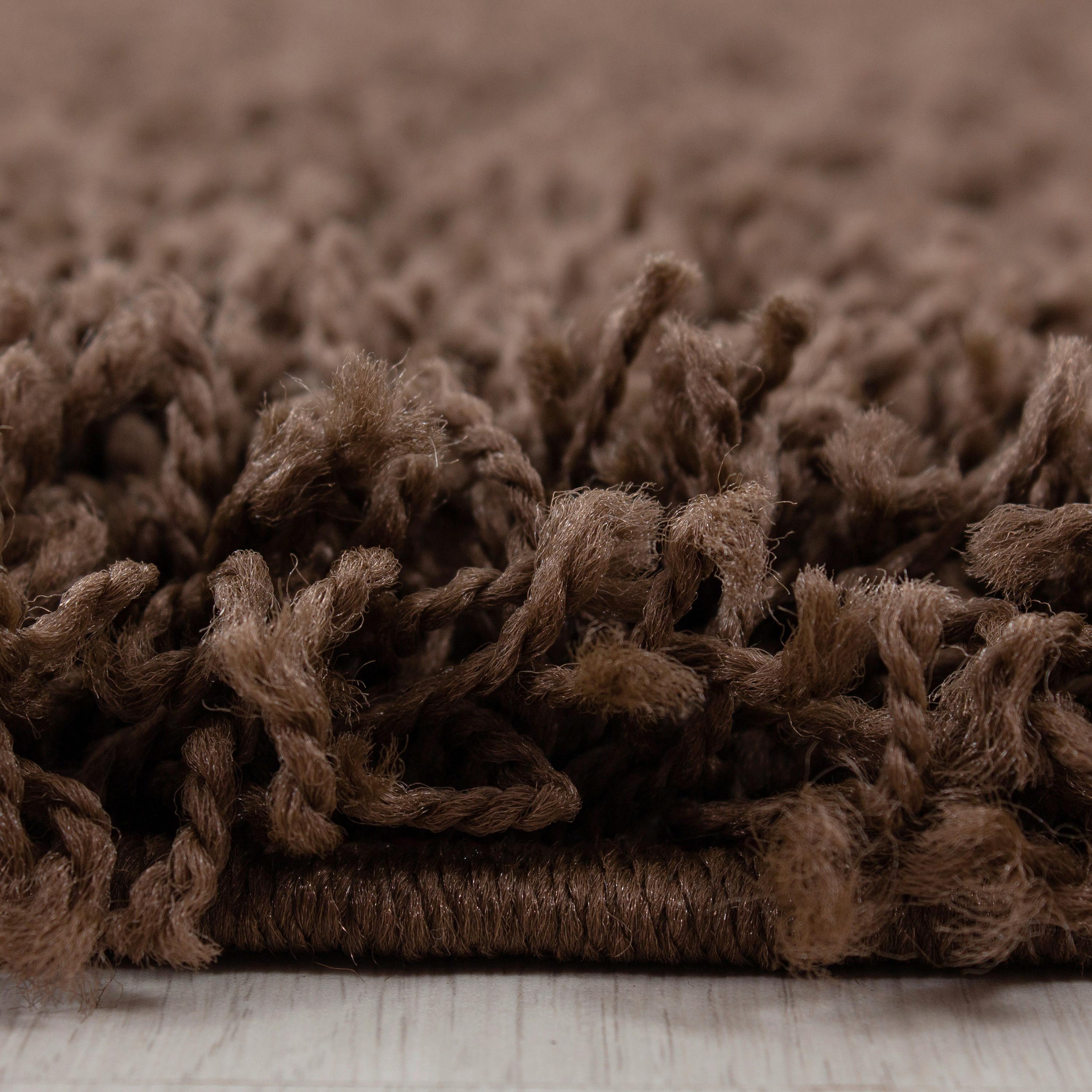 Hochflorteppich Life Brown Braun Ø ca. 120cm - Braun, KONVENTIONELL, Textil (120cm) - Novel
