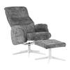 RELAXFÅTÖLJ STAR - vit/grafitfärgad, Modern, metall/textil (72/107-95/86-110cm) - Mömax