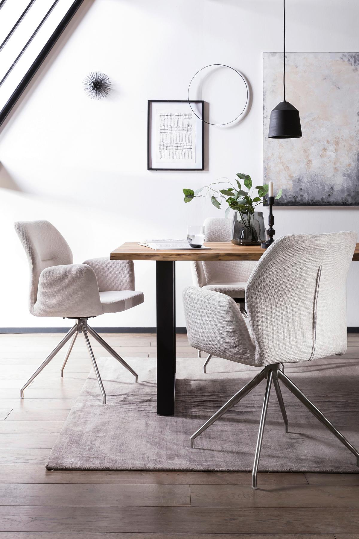 Naslanjač Sofija, Svetlo Siva, Vrtljiv - srebrne barve/temno siva, Moderno, kovina/tekstil (60/89/62cm) - Livetastic