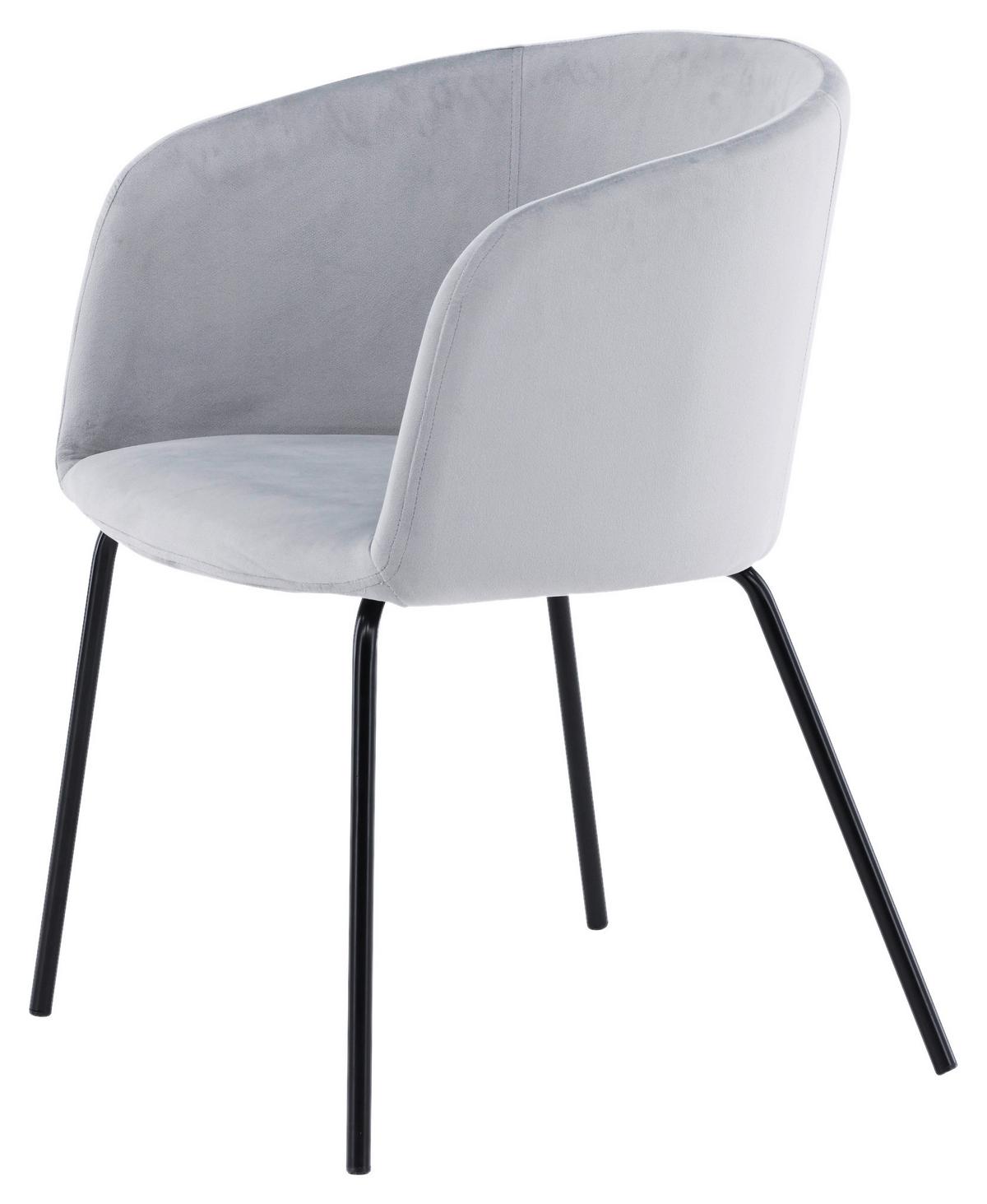 Stuhl Berit ca. 55x78x55 cm Hellgrau - Hellgrau/Schwarz, Design, Textil/Metall (55/78/55cm) - Livetastic