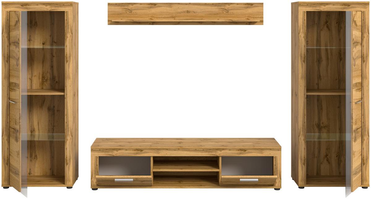 ANSAMBLU MOBILIER CAMERA DE Z JAM - stejar Wotan, Design, sticlă/material pe bază de lemn (310/159/35cm) - Modern Living