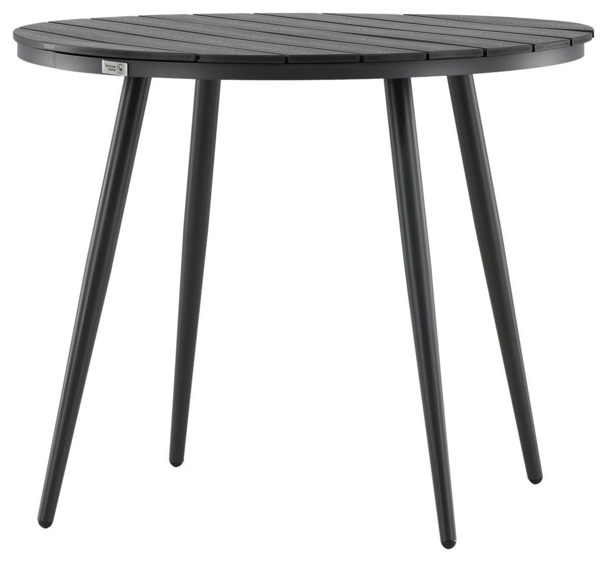 Gartentisch Break ca. 90x90 cm Schwarz - Schwarz, KONVENTIONELL, Kunststoff/Metall (90/74cm) - Gardenson