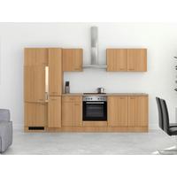 Kuhinjski Blok Z Aparati Nano, Barva Bukve - barve nerjavečega jekla/barve bukve, Moderno, umetna masa/leseni material (300cm) - FlexWell