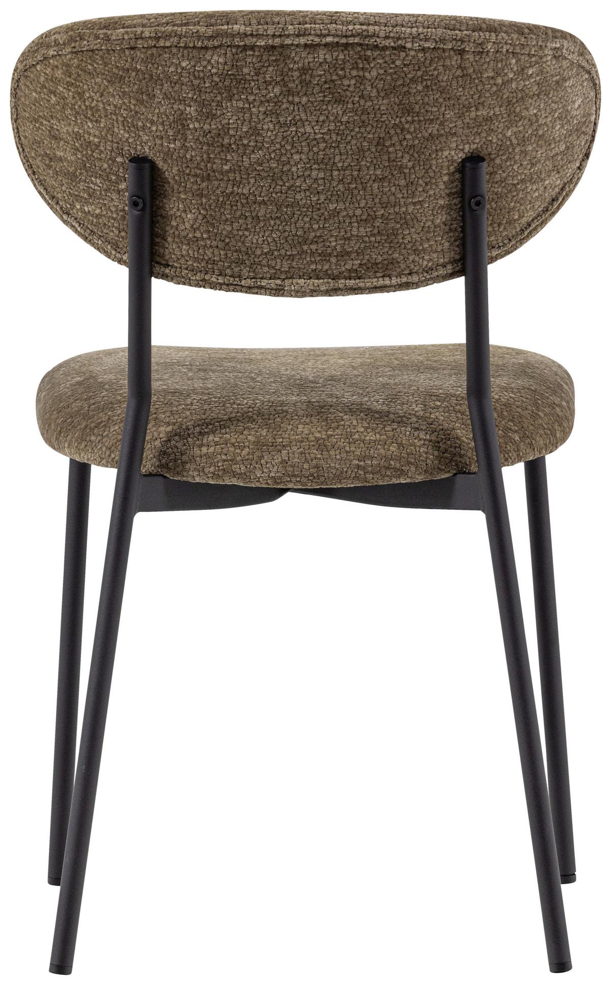 Stuhl-Set Klejd 2er-Set Braun - Schwarz/Braun, MODERN, Textil/Metall (47/79/53cm) - Livetastic