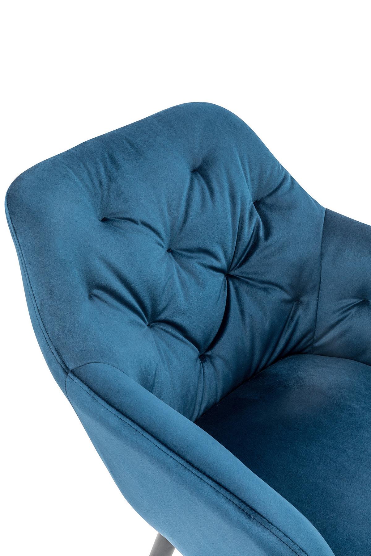 Naslanjač Samt, Modra - modra/črna, Moderno, kovina/tekstil (61/85/45cm) - Livetastic