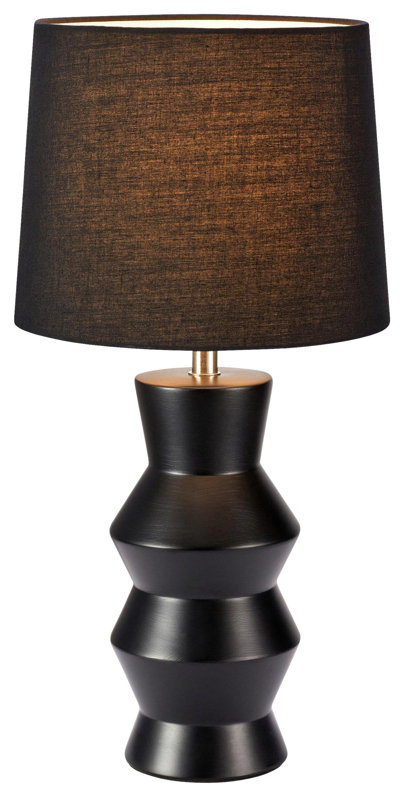 Tischleuchte Sienna Table Schwarz max. 40 Watt - Schwarz, Basics, Keramik/Textil (23/23/46cm) - Markslöjd