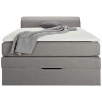 Boxspringbett in Grau ca. 100x200cm - Schwarz/Grau, KONVENTIONELL, Kunststoff/Textil (100/200cm) - Based