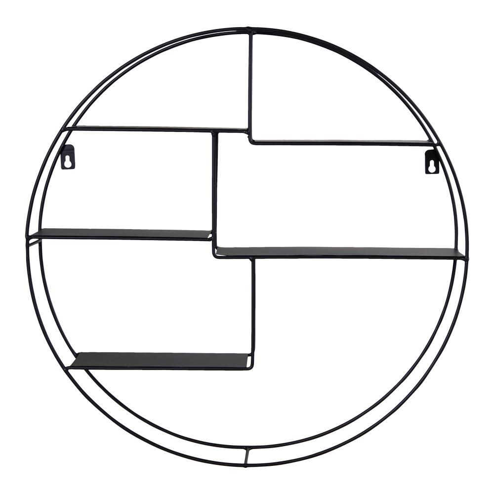 Wandregal Genk Shelf Schwarz Ø ca. 47cm - Schwarz, Design, Metall (47/10/47cm)