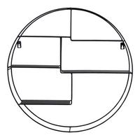 Wandregal Genk Shelf Schwarz Ø ca. 47cm - Schwarz, Design, Metall (47/10/47cm)