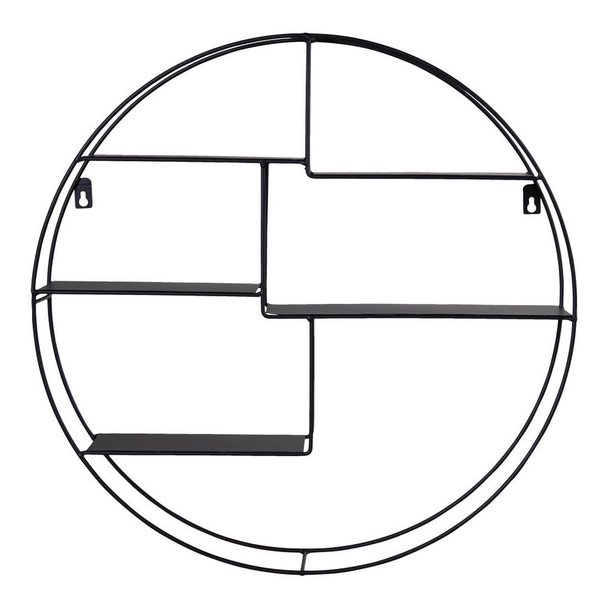 Wandregal Genk Shelf Schwarz Ø ca. 47cm - Schwarz, Design, Metall (47/10/47cm)