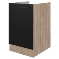 Spülenunterschrank Capri Schwarz/Eichefarben - Eichefarben/Schwarz, KONVENTIONELL, Holzwerkstoff/Metall (50/82/57cm) - FlexWell