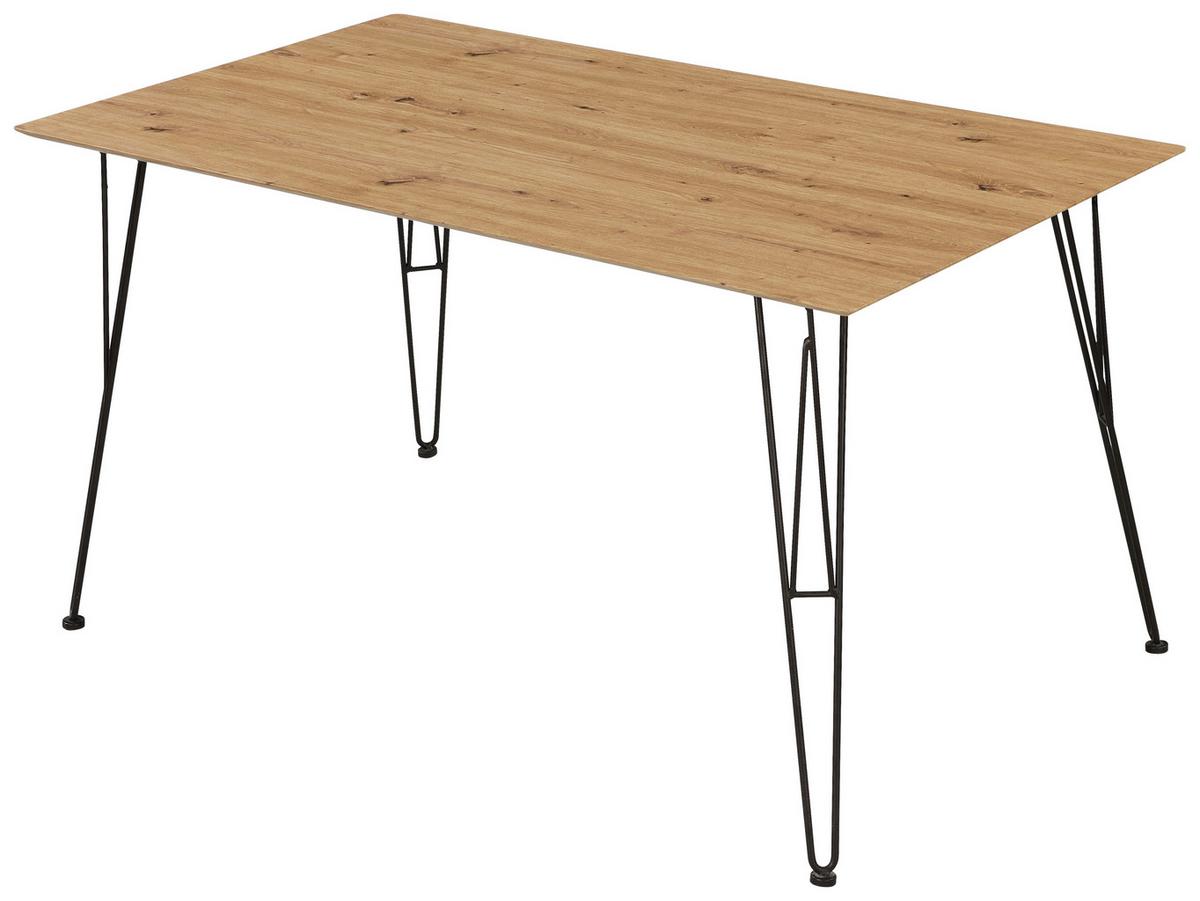 Jedilna Miza Tacona, Barva Hrasta Artisan, 140x80 - antracit/hrast artisan, Konvencionalno, kovina/leseni material (140/80/75cm) - Modern Living