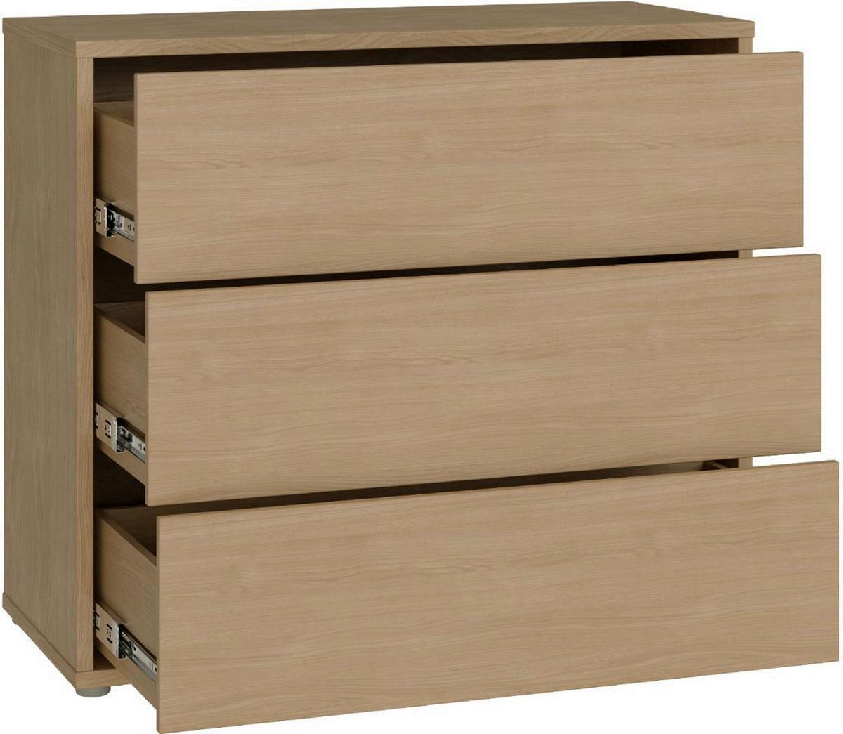 Komoda Alice, Barva Hrasta - srebrne barve/barve hrasta, Trend, umetna masa/leseni material (95/83/42cm) - Carryhome