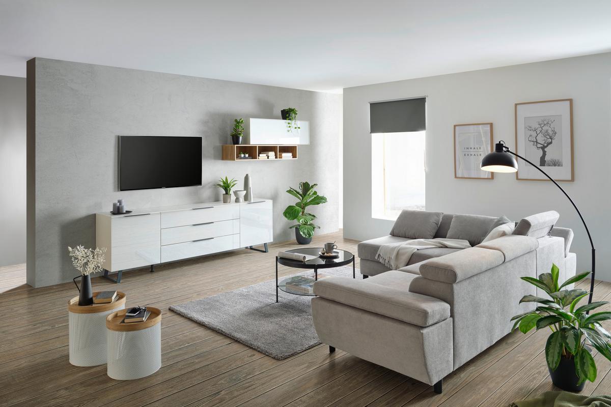 Hängeelement Max Box in Weiß - Weiß, MODERN, Glas/Holzwerkstoff (38/120/32cm) - Premium Living