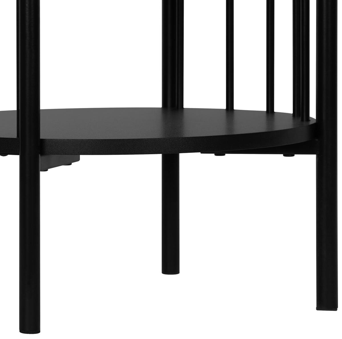 STOLIK BOCZNY CURVE - czarny, Trend, materiał drewnopochodny/metal (43,8/43,8/60cm) - Xora