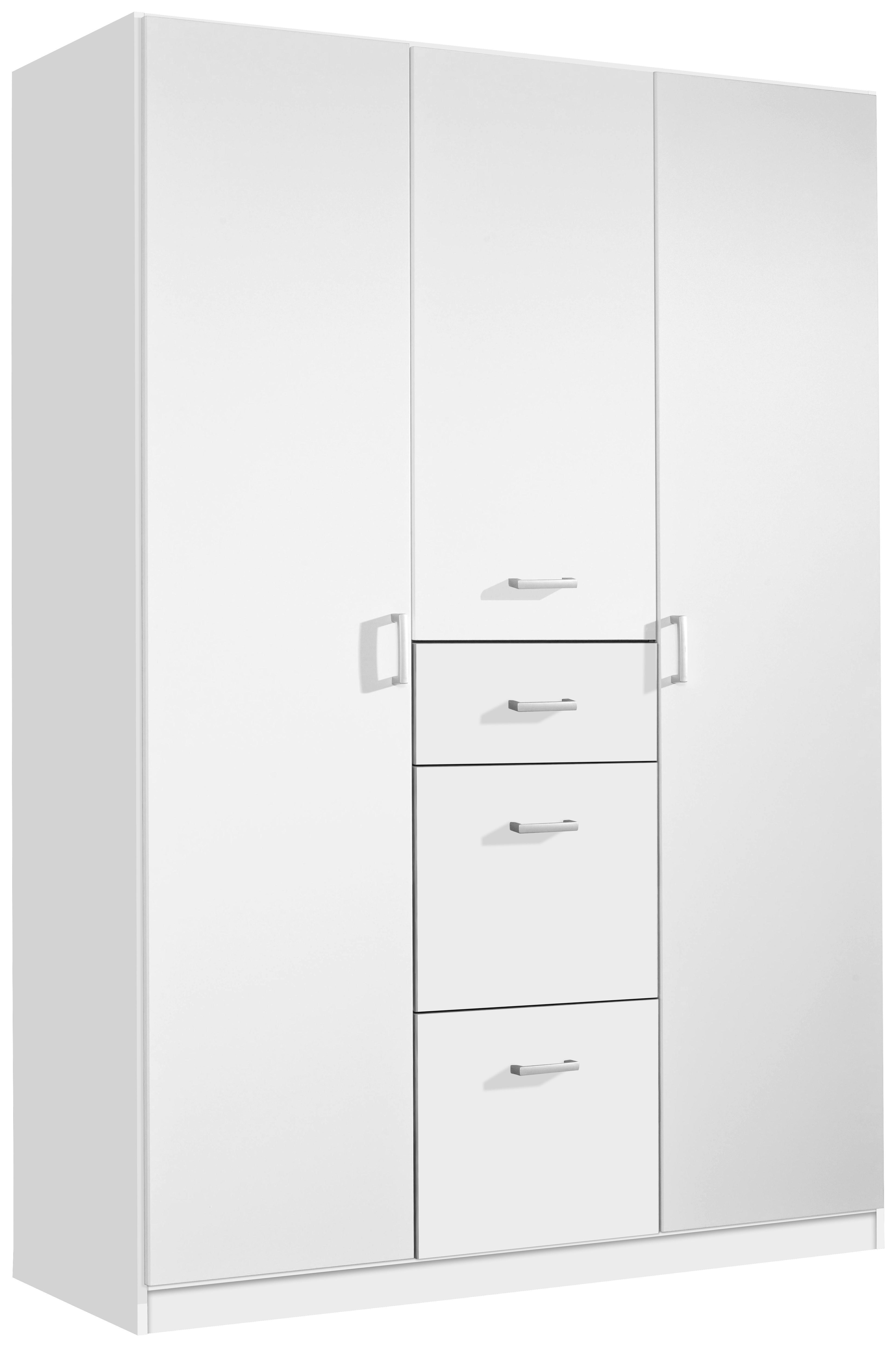 Omara S Klasičnimi Vrati Point - aluminij/bela, Moderno, umetna masa/leseni material (136/197/54cm) - Modern Living