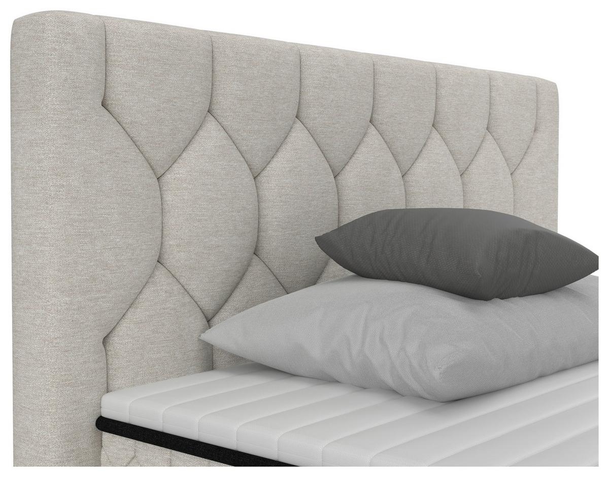 Boxbett Maya D Beige ca. 140x200cm - Beige/Schwarz, KONVENTIONELL, Holz/Holzwerkstoff (140/200cm) - Mömax