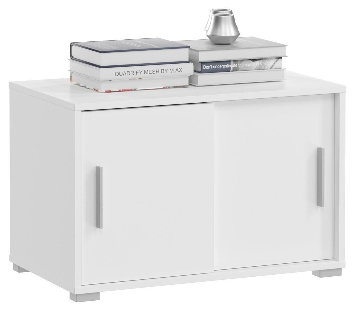 Sitzbank in Weiß - Weiss/Silberfarben, Modern, Holzwerkstoff/Kunststoff (68/46/40cm) - Mömax