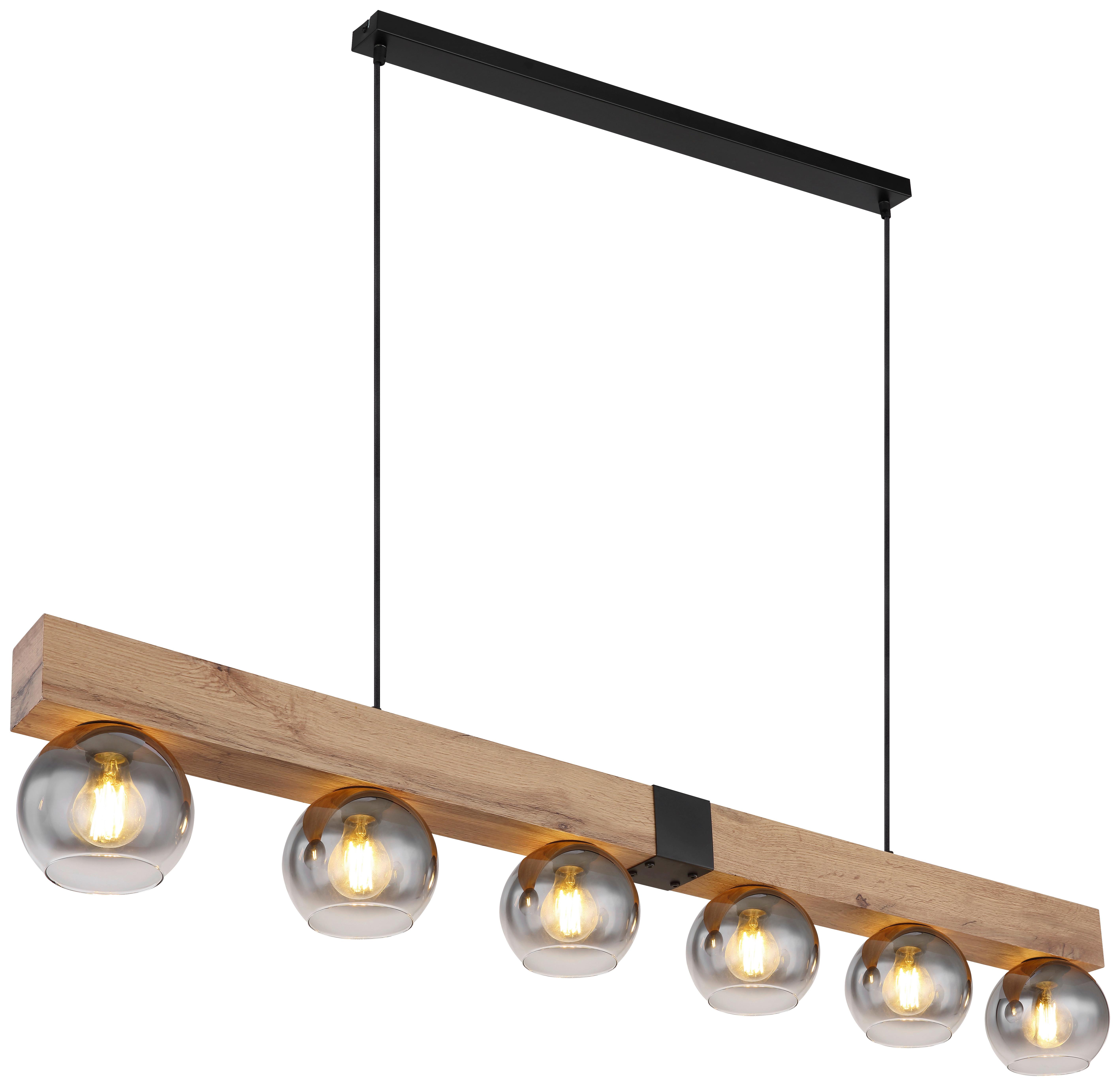 LAMPA WISZĄCA GAMS - czarny, Design, metal/drewno (140/15/120cm) - Novel