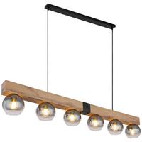 LAMPA WISZĄCA GAMS - czarny, Design, metal/drewno (140/15/120cm) - Novel