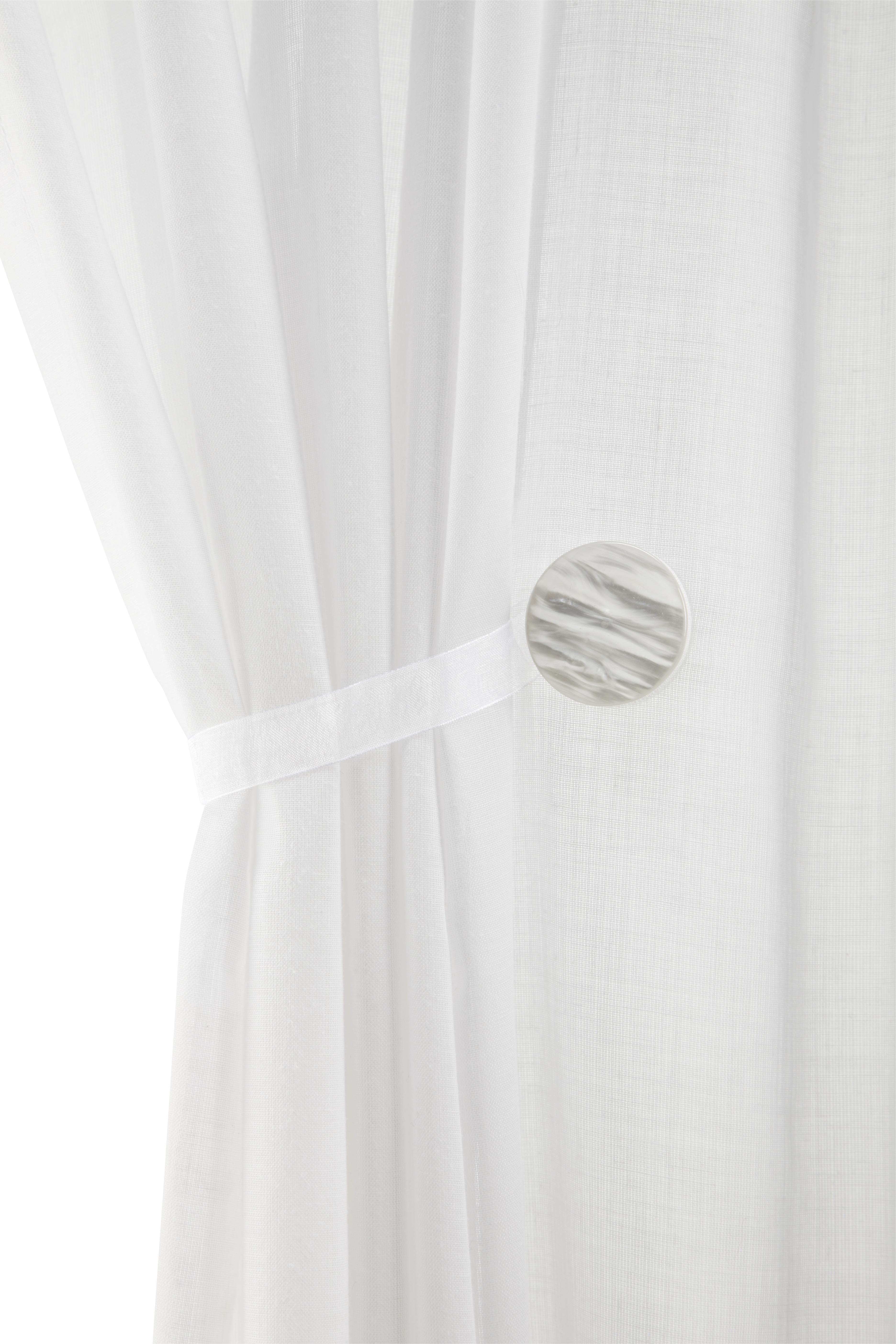 Dekoclip Perlmutt in diversen Farben - Weiß/Grau, Textil (4cm) - Modern Living