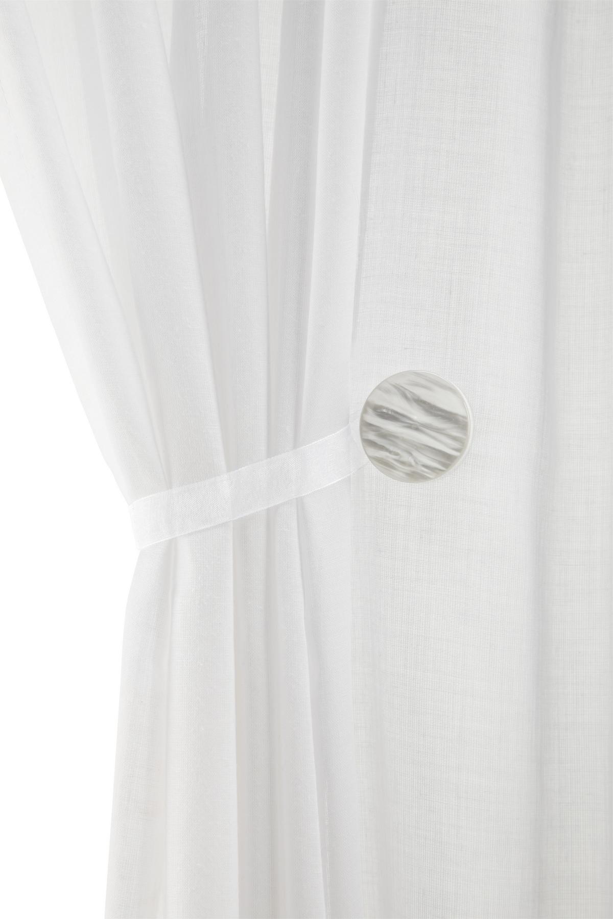 Clips pentru decorațiuni Perlmutt - alb/gri, textil (4cm) - Modern Living